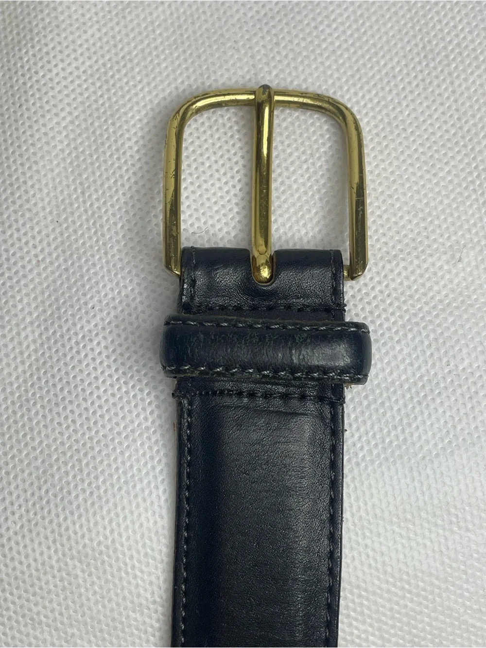 VTG USA Dooney & Bourke Curried Bridle Leather Belt Mens Size 36 Black & Brass